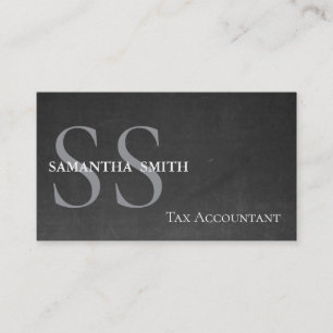 Black Monogram Tax Accountant Visitenkarte