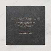 Black Monogram Watercolor Floral Wedding Planner Quadratische Visitenkarte (Rückseite)