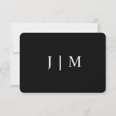 Black Monogram Wedding Dankeschön Karten (Rückseite)
