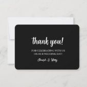 Black Monogram Wedding Dankeschön Karten (Vorderseite)