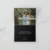 Black Monogram Wedding Falten Dankeschön Karte (Innenseite)