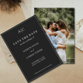 Black Monogram Wedding Foto Save the Date Card