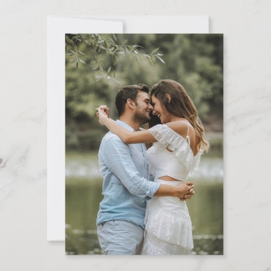 Black Monogram Wedding Foto Save the Date Card (Rückseite)