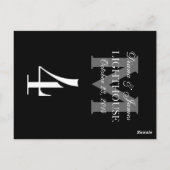 Black Monogram Wedding Tischnummer Card 4 (Rückseite)