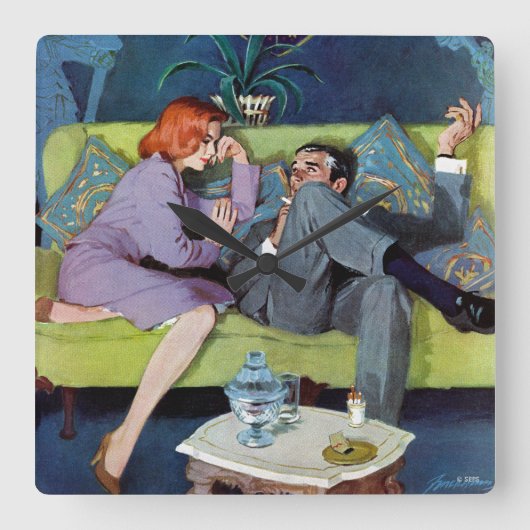 Black Montes letzte Raid Quadratische Wanduhr (Vorderseite)