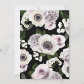 Black Moody Anemone und Brautparty für Lila Rose Einladung (Rückseite)