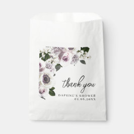 Black Moody Anemone und Lila Brautparty Geschenktütchen