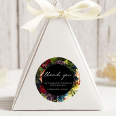Black Moody Floral Burgundy Wedding Runder Aufkleber