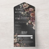 Black Moody Gothic Blume Kein Abendessen Details All In One Einladung (Innen Boden)