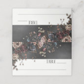 Black Moody Gothic Blume & Mist Wedding Platzkarte (Außenseite Aufgefaltet)