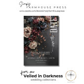 Black Moody Gothic Blume & Mist Wedding Save The Date