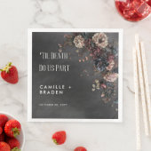 Black Moody Gothic Blume & Mist Wedding Serviette (Beispiel)