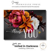 Black Moody Gothic Orange Lily Wedding Dankeskarte