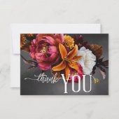 Black Moody Gothic Orange Lily Wedding Dankeskarte (Vorderseite)