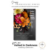 Black Moody Gothic Orange Lily Wedding Save The Date