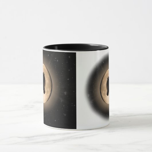 Black Moon Horse 2-seitiger Becher Tasse (Zentrum)