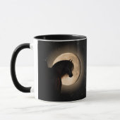 Black Moon Horse 2-seitiger Becher Tasse (Links)