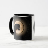 Black Moon Horse 2-seitiger Becher Tasse (Vorderseite Links)