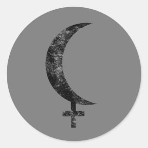 Black Moon Lilith Esoteric Astrologie Zeichen Runder Aufkleber