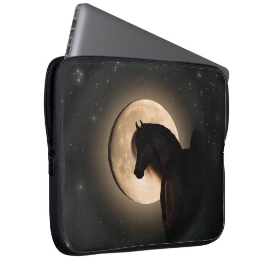 Black Moon Shine Horse Laptop Sleeve (Vorne Rechts)