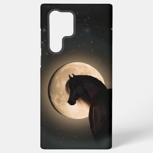 Black Moon Shine Horse Samsung Hülle Samsung Galaxy Hülle (Rückseite)