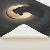 Black Moon Shine Horse Sherpa Blanket Sherpadecke (3/4)