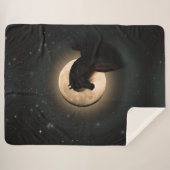 Black Moon Shine Horse Sherpa Blanket Sherpadecke (Vorderseite (Horizontal))