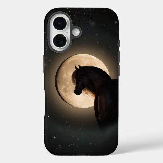 Black Moon Shine Pferd Handyhülle Case-Mate iPhone Hülle (Rückseite)