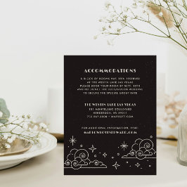 Black Moon & Stars Himmlische Hochzeitseinlage Mitteilungskarte