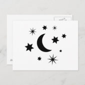 Black Moon & Stars Postkarte (Vorne/Hinten)