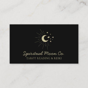 Black Moon Stars Spiritueller Reiki-QR-Code Visitenkarte