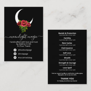 Black Moon Zauber Jar und Kit Business Card Visitenkarte