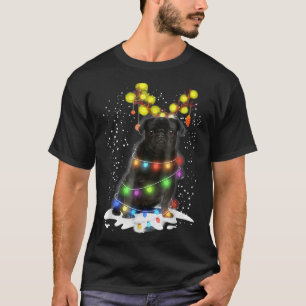 Black Mops Blinker Nice Dog Weihnachts-Mops Christ T-Shirt