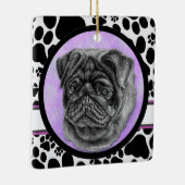 Black Mops Dog Art von Glenda Harlan Keramikornament (Rechts)