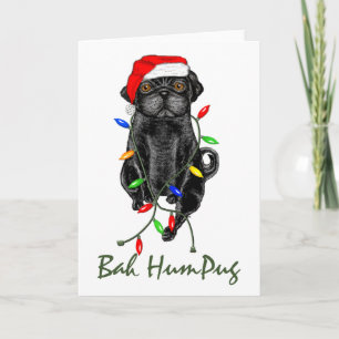 Black Mops Dog Bah Humpug Weihnachten