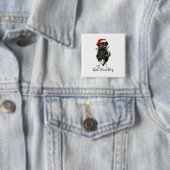 Black Mops Dog Bah Humpug Weihnachten Button (Beispiel)