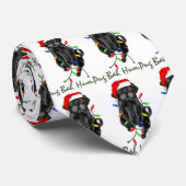 Black Mops Dog Bah Humpug Weihnachten Krawatte (Gerollt)