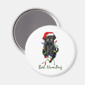 Black Mops Dog Bah Humpug Weihnachten Magnet (Vorderseite/Rückseite)
