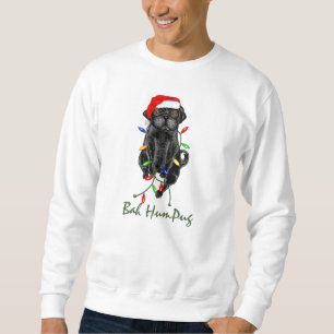Black Mops Dog Bah Humpug Weihnachten Sweatshirt