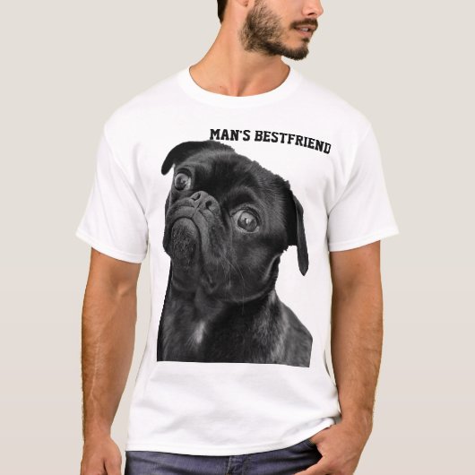 Black MOPS MAN's BESTFRIEND WHITE SHIRT (Vorderseite)