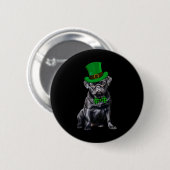 Black Mops Patricks Day Hat Funny St Patricks Day Button (Vorne & Hinten)