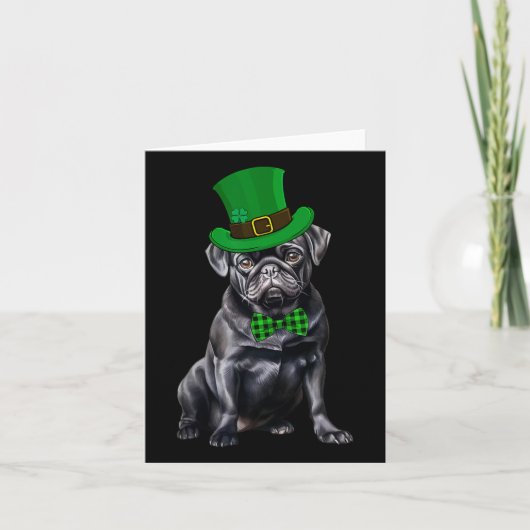 Black Mops Patricks Day Hat Funny St Patricks Day Karte (Vorderseite)