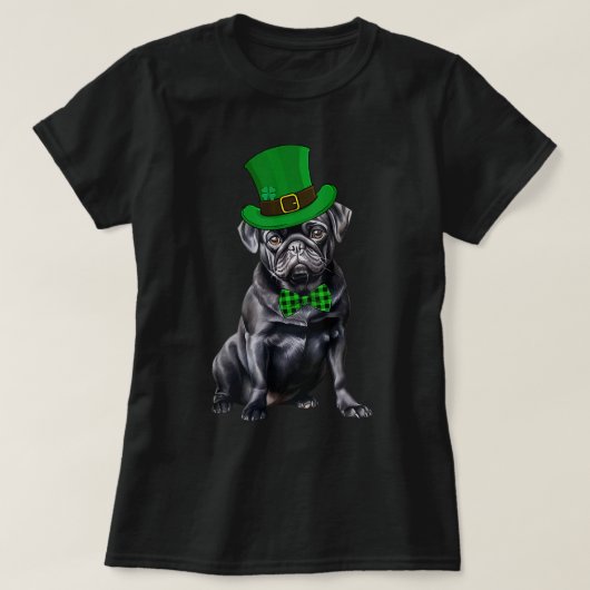Black Mops Patricks Day Hat Funny St Patricks Day T-Shirt (Design vorne)