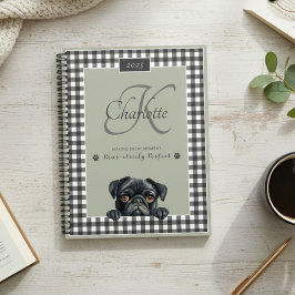 Black Mops Sage Green Gingham Individuelle Name Mo Planer