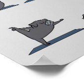 Black Mops Yoga | Funny Mops Lover Poster (Ecke)