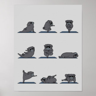Black Mops Yoga | Funny Mops Lover Poster