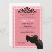 Black Morgan Horse Girl 12x18 Baby Dusche Einladun Einladung (Vorne/Hinten)