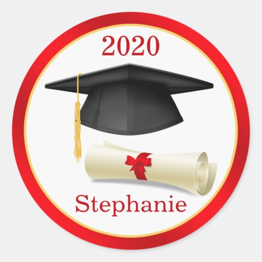 Black Mortar, Diplom Ihr Name Abschluss Aufkleber (Vorderseite)