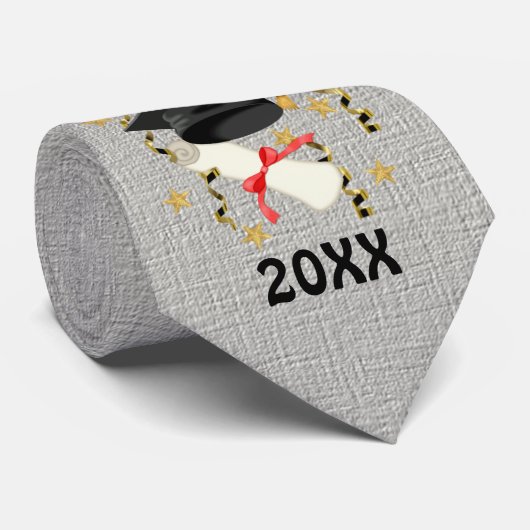 Black Mortar und Diploma Abschluss Krawatte (Gerollt)