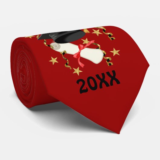 Black Mortar und Diploma Abschluss Krawatte (Gerollt)